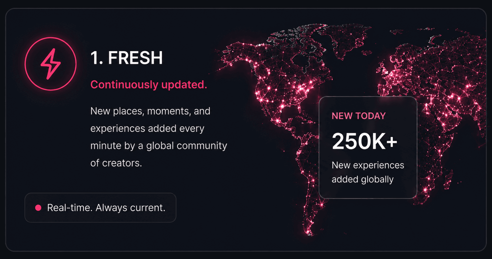 Unmatched scale — 500M+ discovered experiences others can’t access