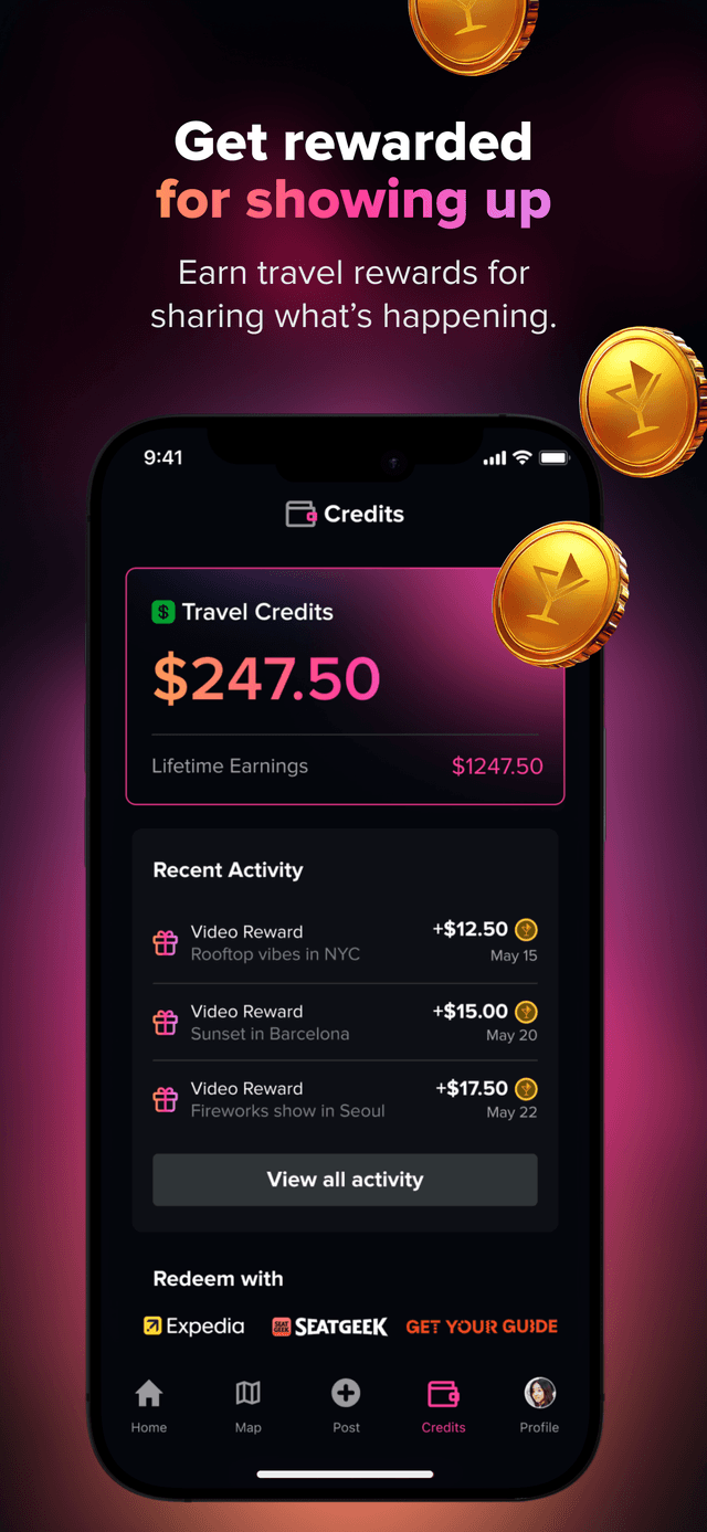 Get rewarded for sharing experiences